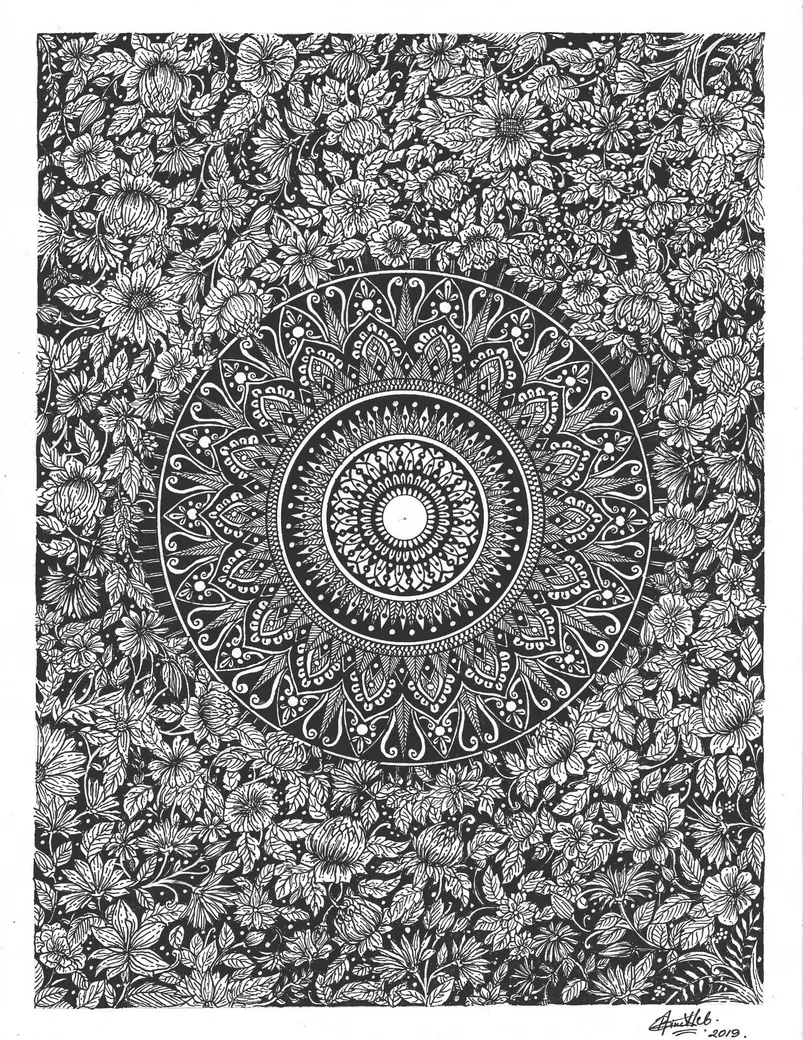 Mandala, ink on paper