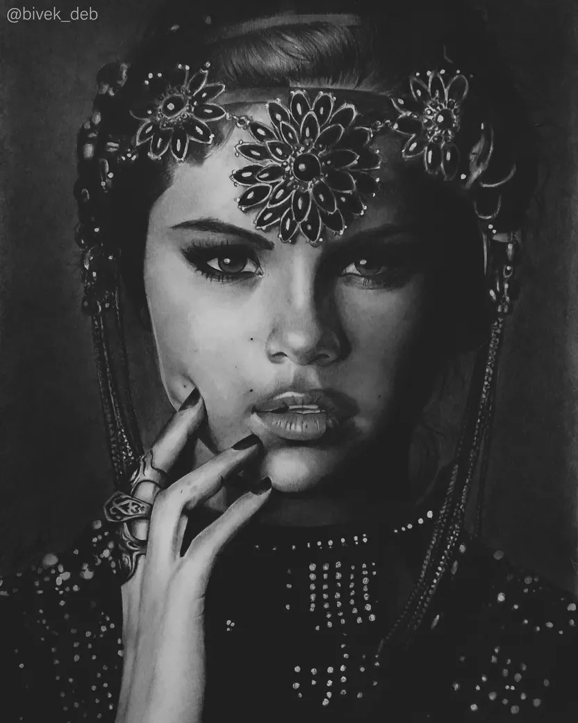 Adorned, graphite and charcoal on paper